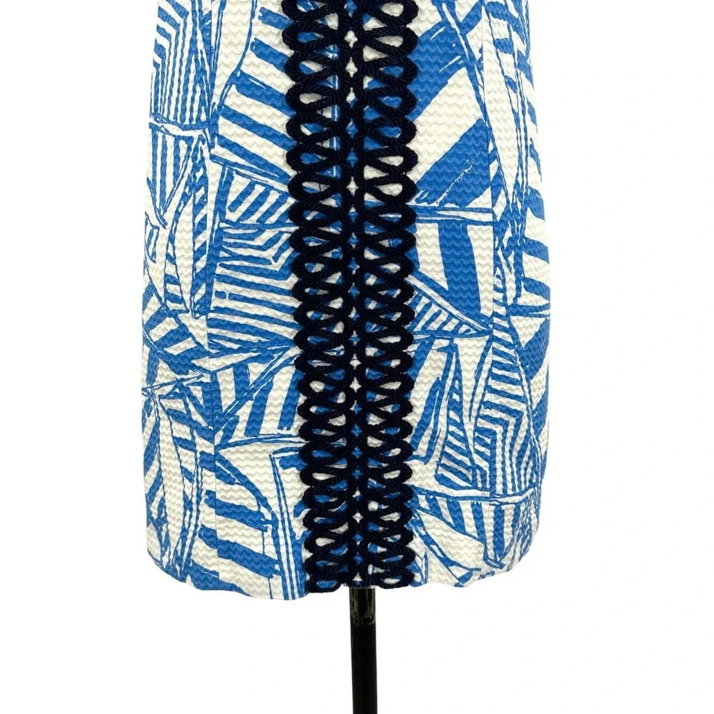 Lilly Pulitzer Annabelle Shift Dress Bay Yacht Sea Bau Blue Striped Size 0 - Picture 4 of 12